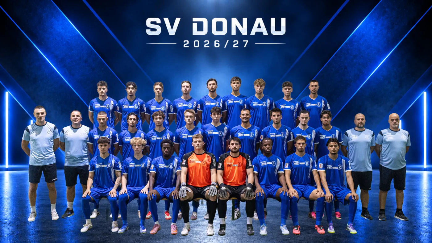 Mannschaftsfoto Kampfmannschaft des SV Donau, Saison 2026/27