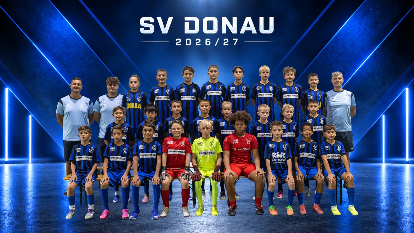 Mannschaftsfoto U11 des SV Donau, Saison 2026/27