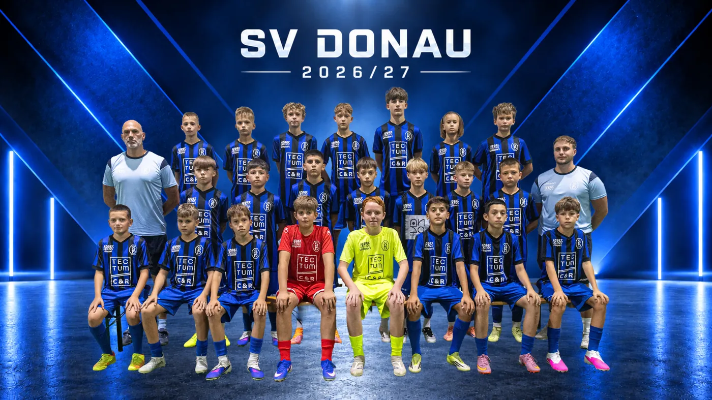 Mannschaftsfoto U13 des SV Donau, Saison 2026/27