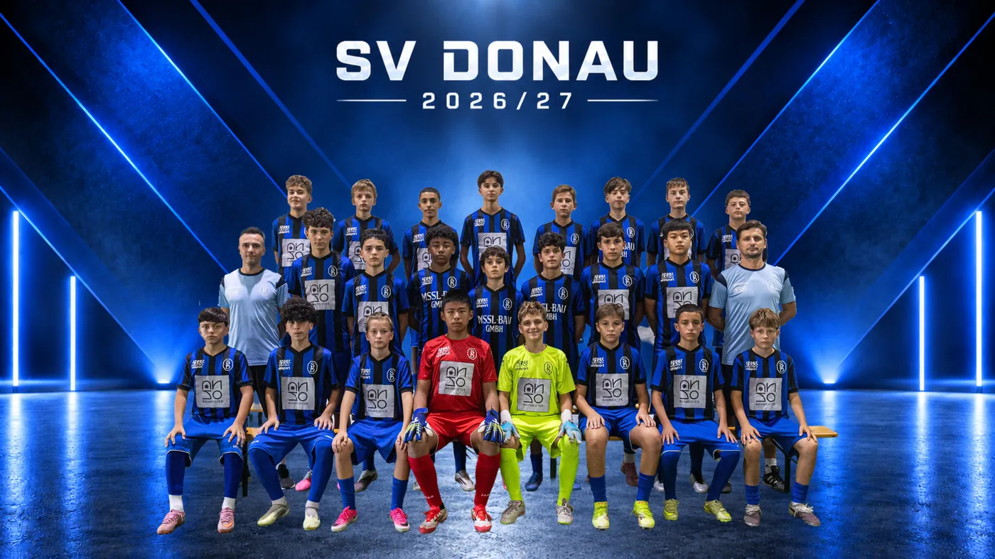 Mannschaftsfoto U14 des SV Donau, Saison 2026/27