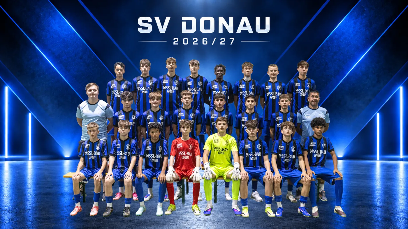 Mannschaftsfoto U15 des SV Donau, Saison 2026/27